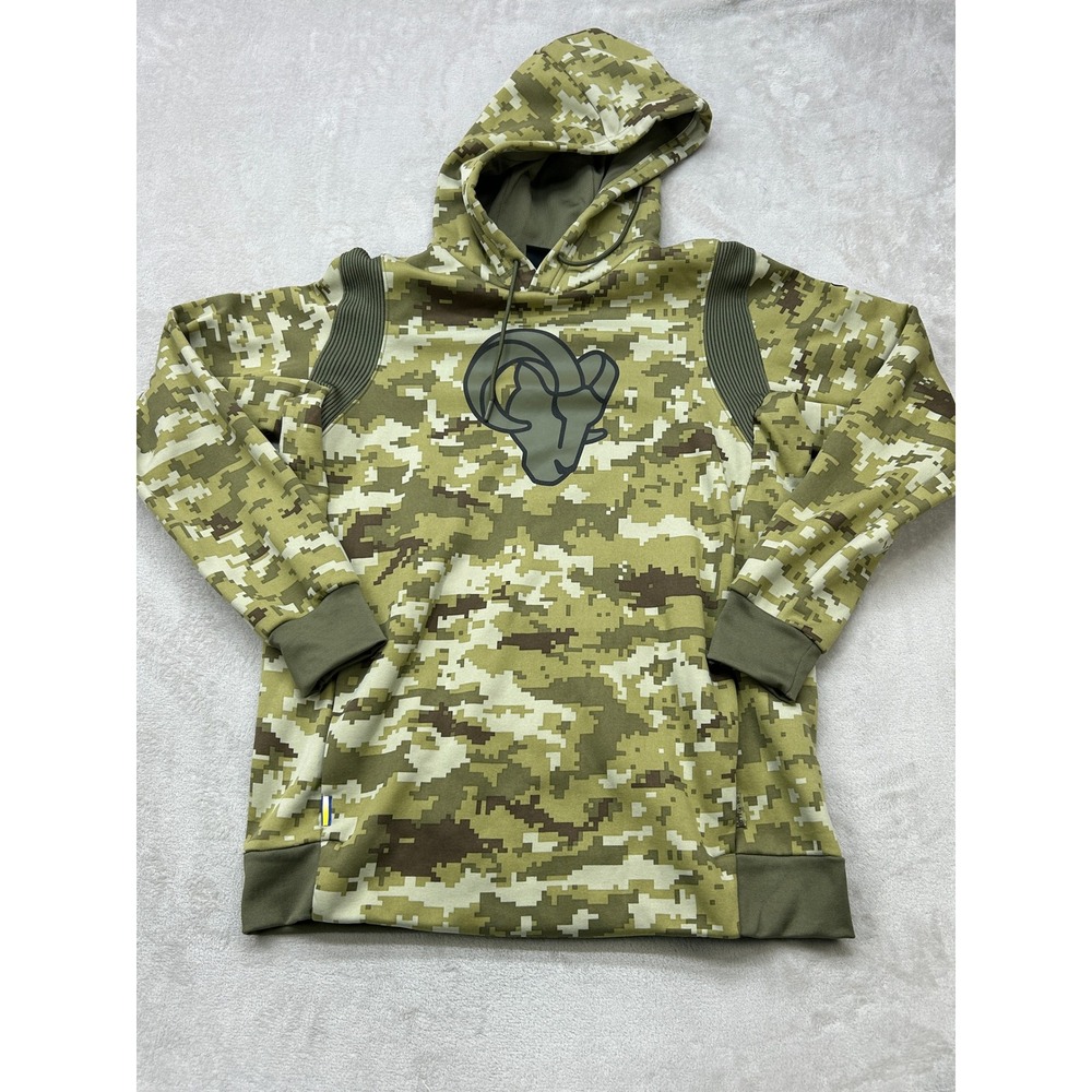 Nike Los‎ Angeles Rams Salute To Service Hoodie Mens Medium Camo Dri-FIT NFL